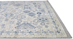 Alfombra geométrica de lana Oushak