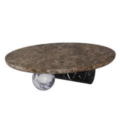 Geometric Oval Ravel Coffee Table in Mix Marbles by Mavo Atelier Handmade