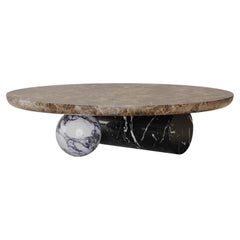 Geometric Oval Ravel Coffee Table in Mix Marbles by Mavo Atelier Handmade