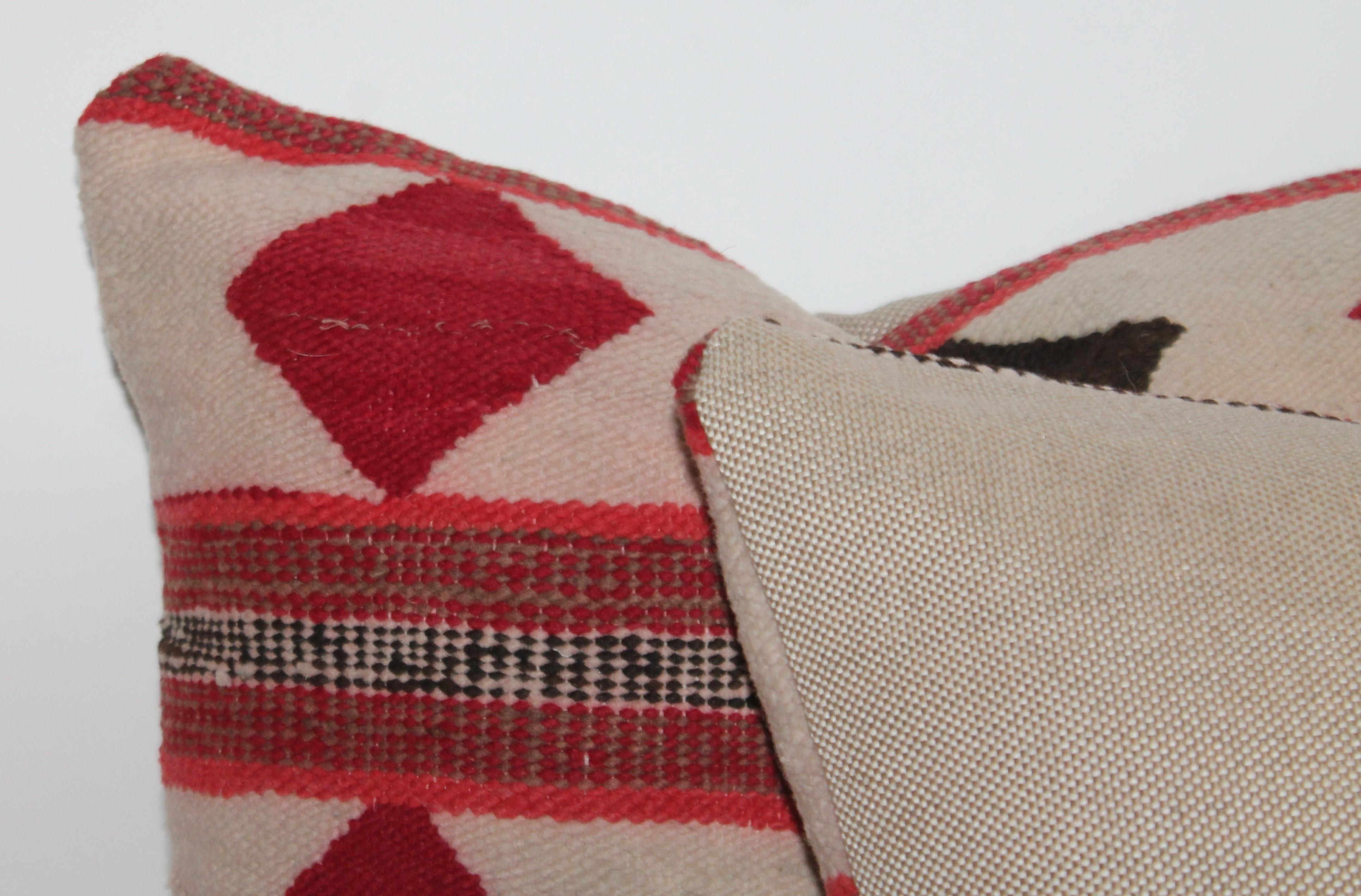 20th Century Geometric Pair of Navajo Indian Pillows