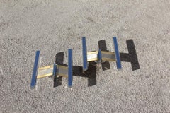 Geometric Pair of Sconces Metal Chrome Brass Sciolari Italian Design, 1970s