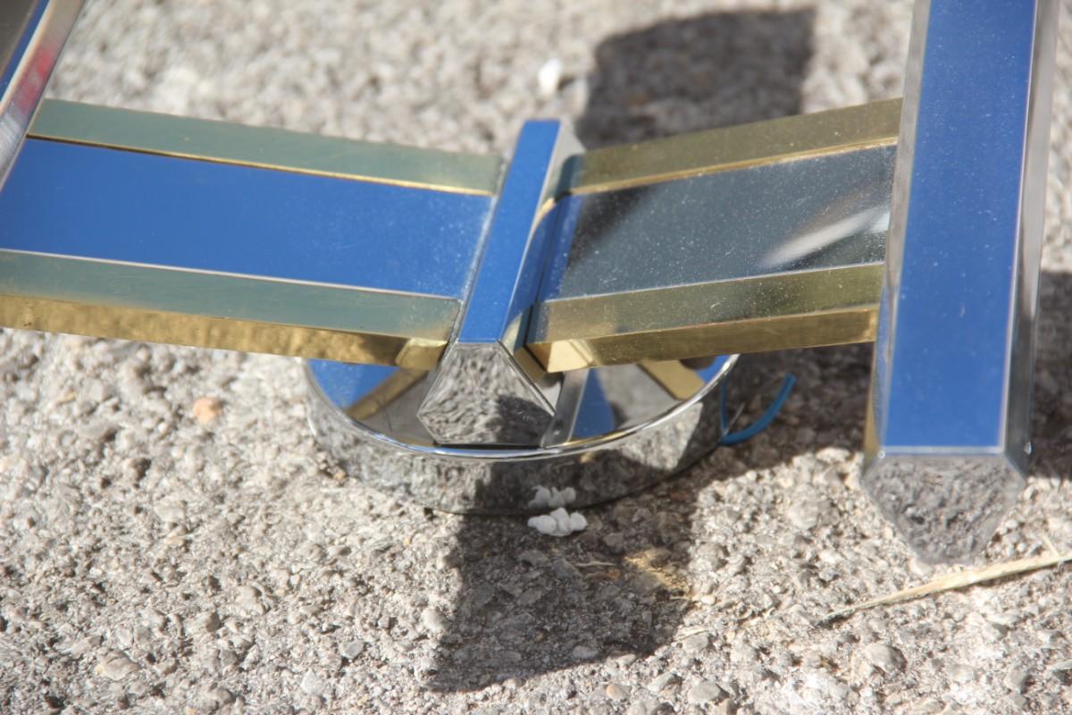 Late 20th Century Geometric Pair of Sconces Metal Chrome Brass Sciolari Italian Design, 1970s For Sale