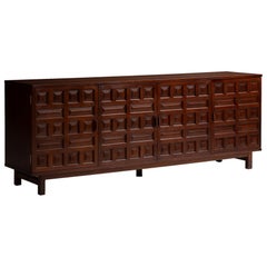 Geometric Paneled Sideboard, Spain, circa 1960