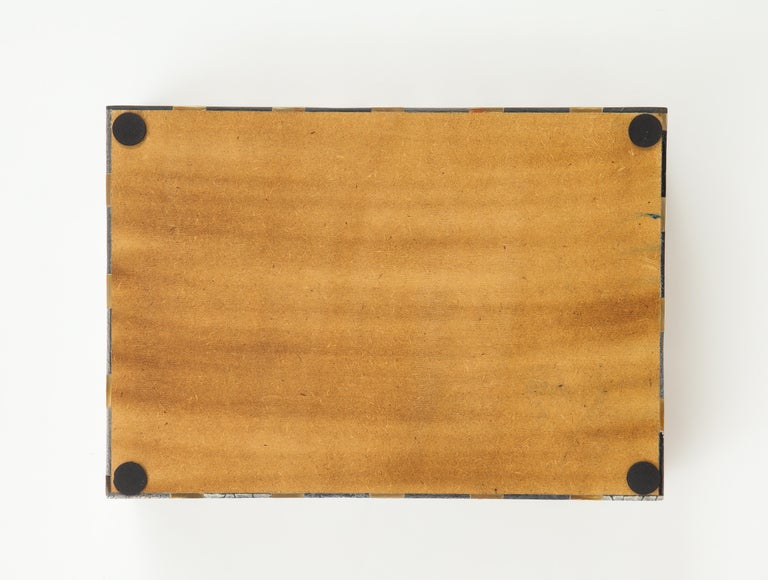 Geometric Pattern Bone and Wood Inlay Box at 1stDibs