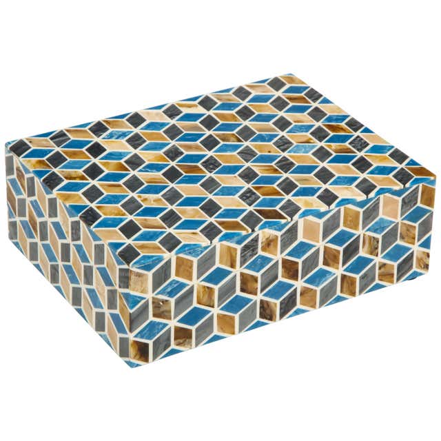Chic Box with Graphic Geometric Pattern For Sale at 1stdibs