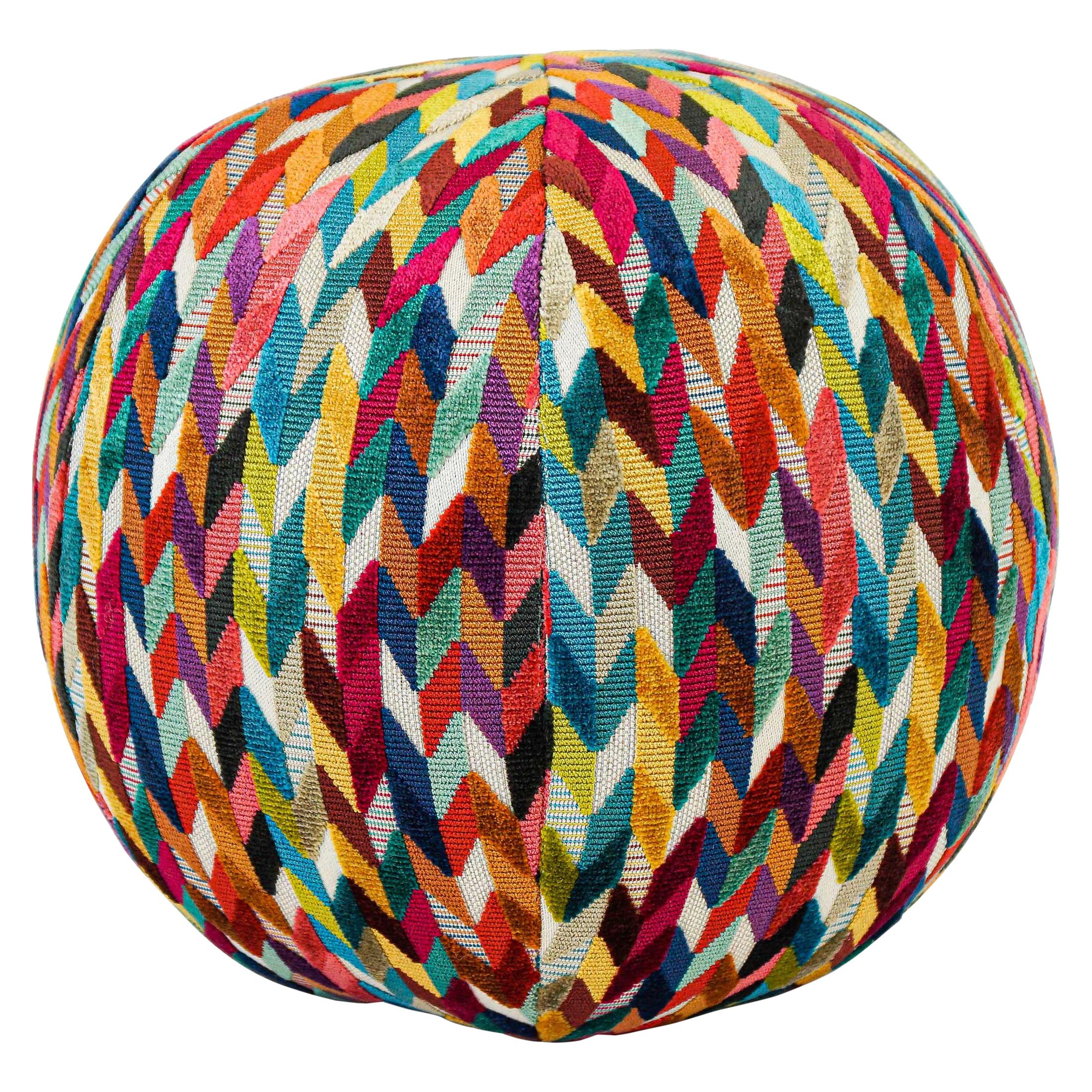 Geometric Pattern Rainbow Ball Pillow
