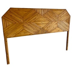 Geometric pattern Split Reed Queen size Headboard