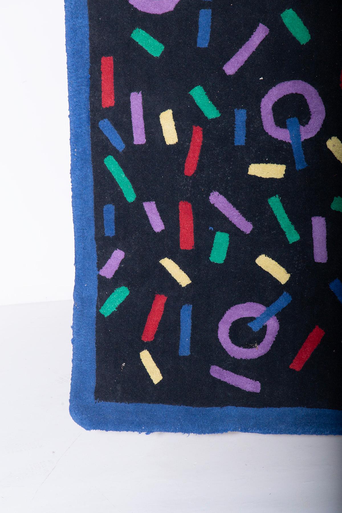 Mid-Century moderno Geometric patterns Vintage 70s-80s Rug in vendita
