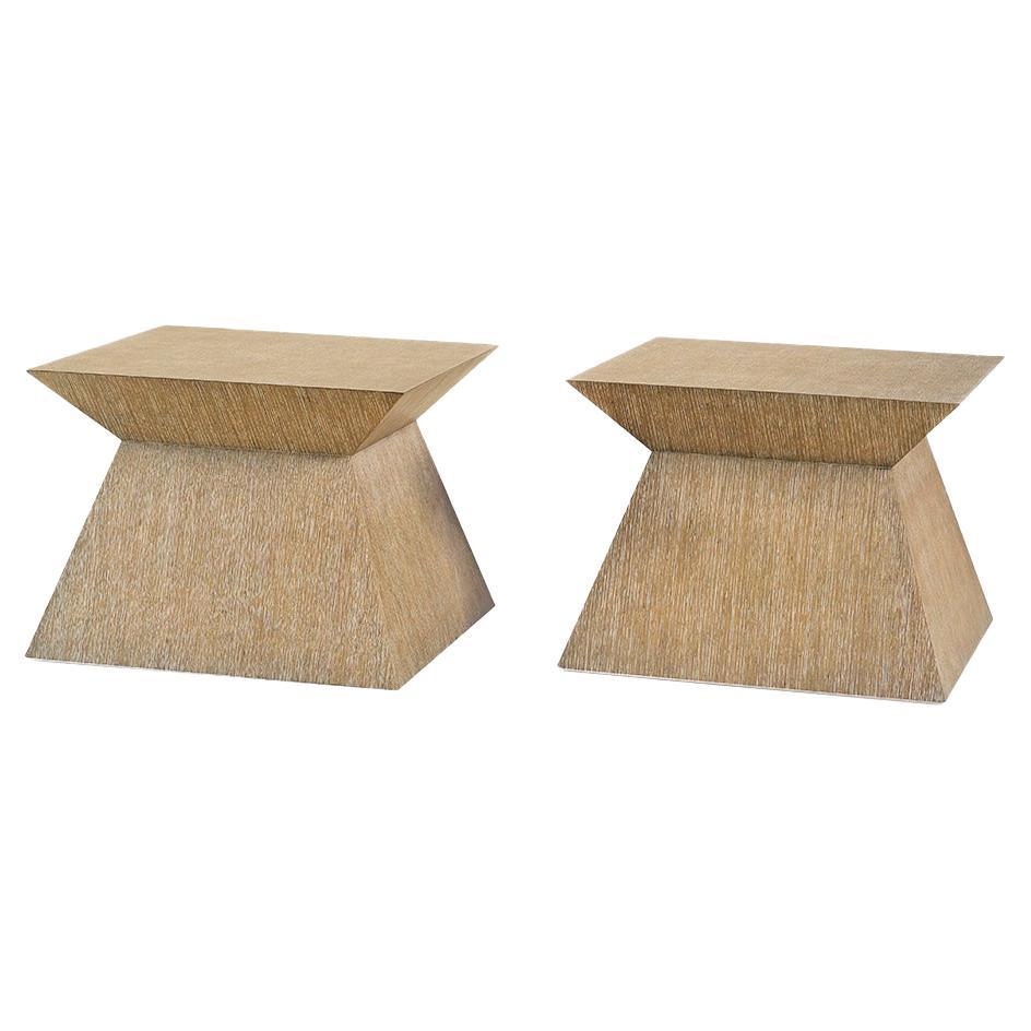 Table basse à piédestal géométrique (set of 2) en vente