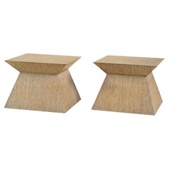 Mesa baja con pedestal geométrica (set de 2)