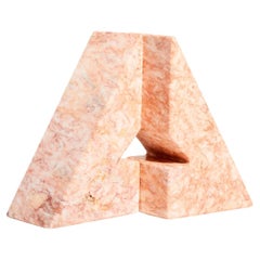 Geometric Pink Marble Bookends