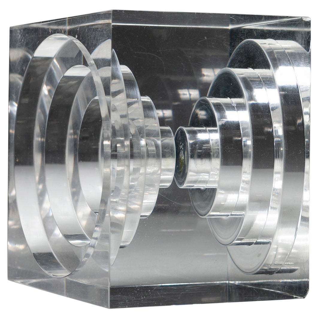 Scultura da tavolo geometrica in plexiglass di Guzzini, Italia, anni '70