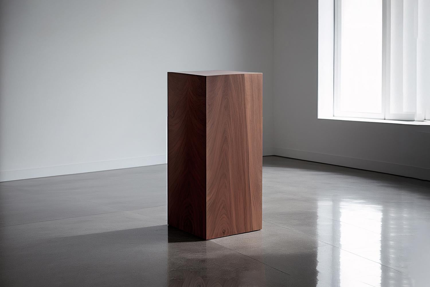 Minimalist Geometric Plinth, Wood Veneer Pedestal, Basa A by NONO For Sale