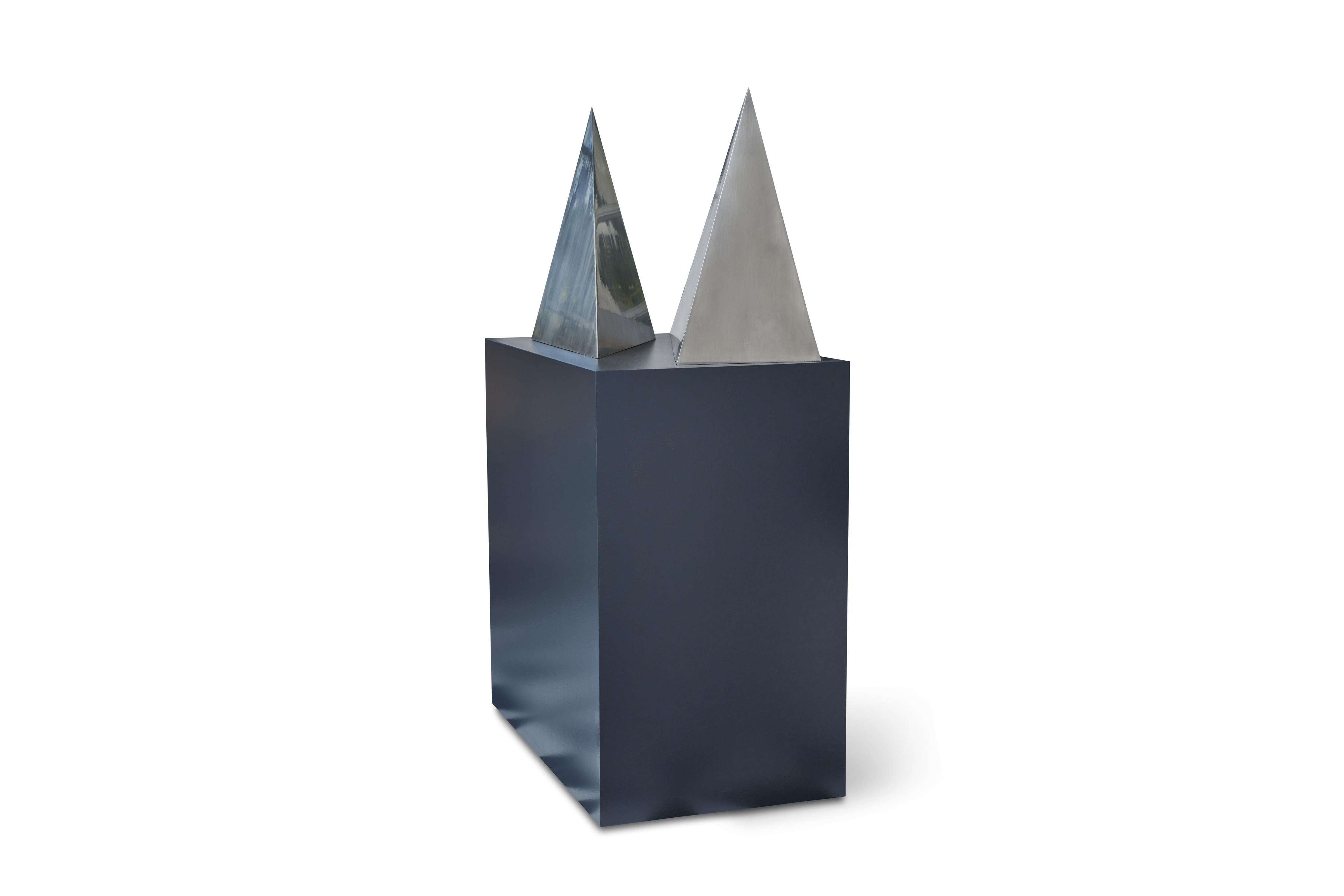 Late 20th Century Geometric Polished Stainless Steel Sculptures by Rafe Affleck, circa 1970's For Sale