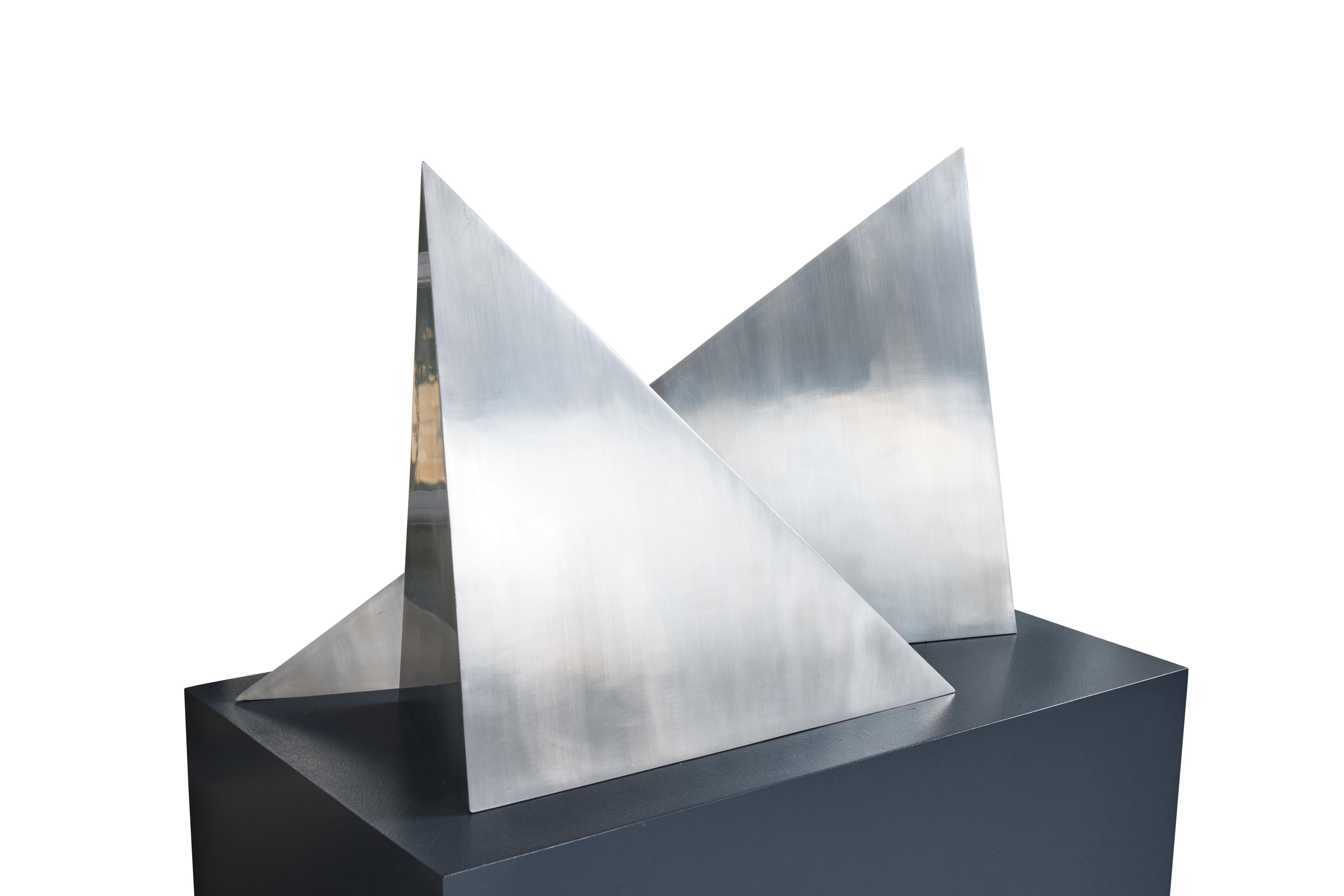 Geometric Polished Stainless Steel Sculptures by Rafe Affleck, circa 1970's For Sale 1