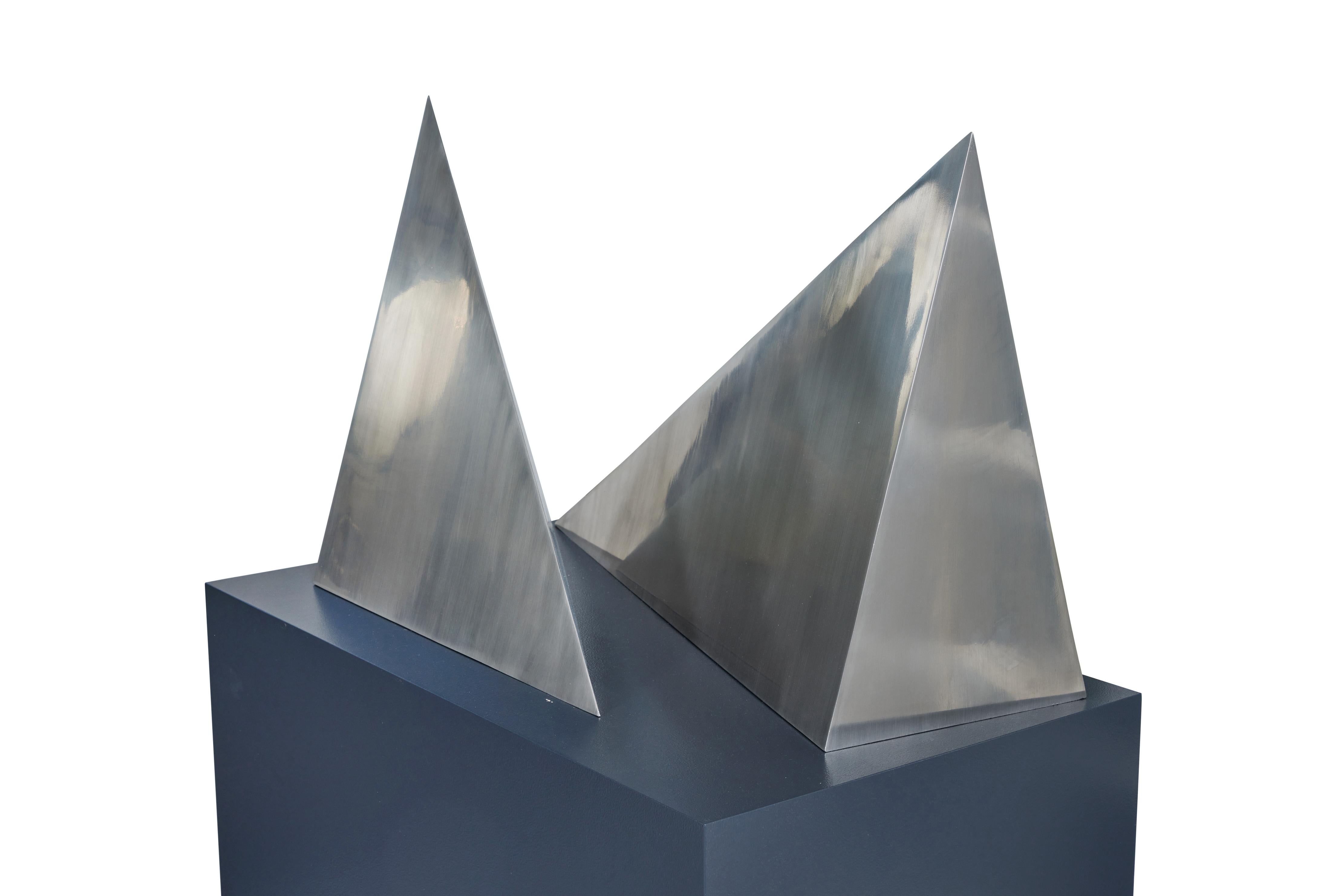 Geometric Polished Stainless Steel Sculptures by Rafe Affleck, circa 1970's For Sale 2