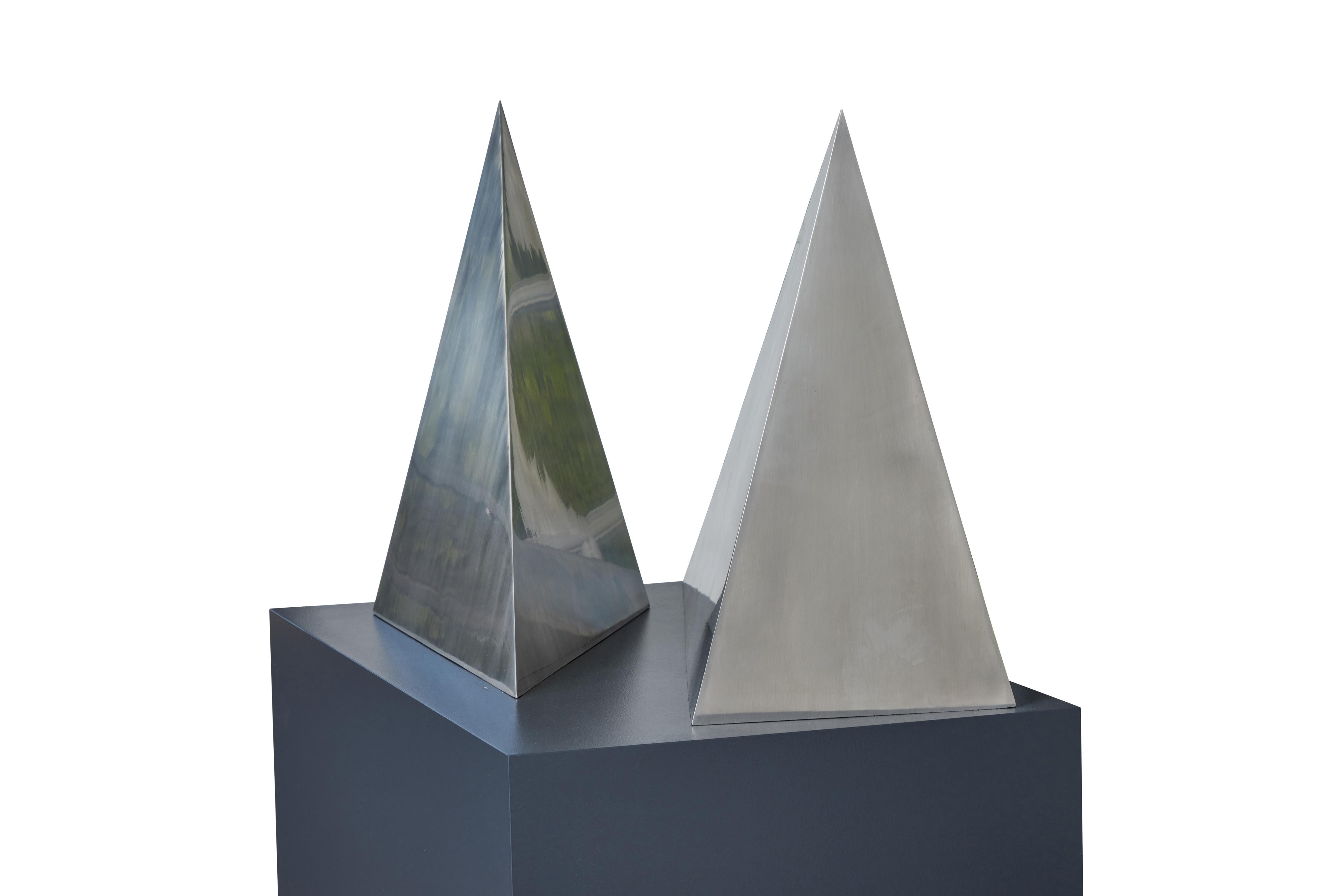 Geometric Polished Stainless Steel Sculptures by Rafe Affleck, circa 1970's For Sale 3