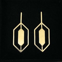 Boucles d'oreilles « Ponti » géométriques en or 9 carats par Ornamento e Delitto