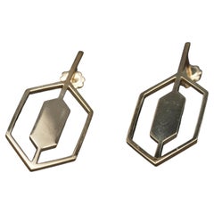 Boucles d'oreilles « Ponti » géométriques en or 9 carats par Ornamento e Delitto