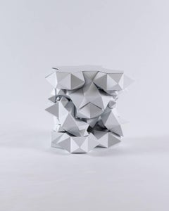 Geometric Primitives Side Table/End Table in Powder-Coated White Aluminum
