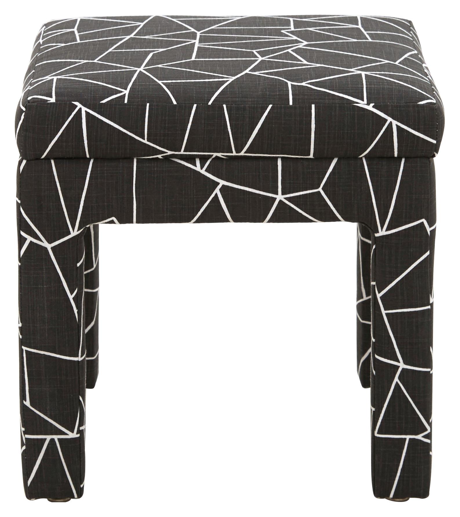 American Geometric Print Parsons Style Ottoman