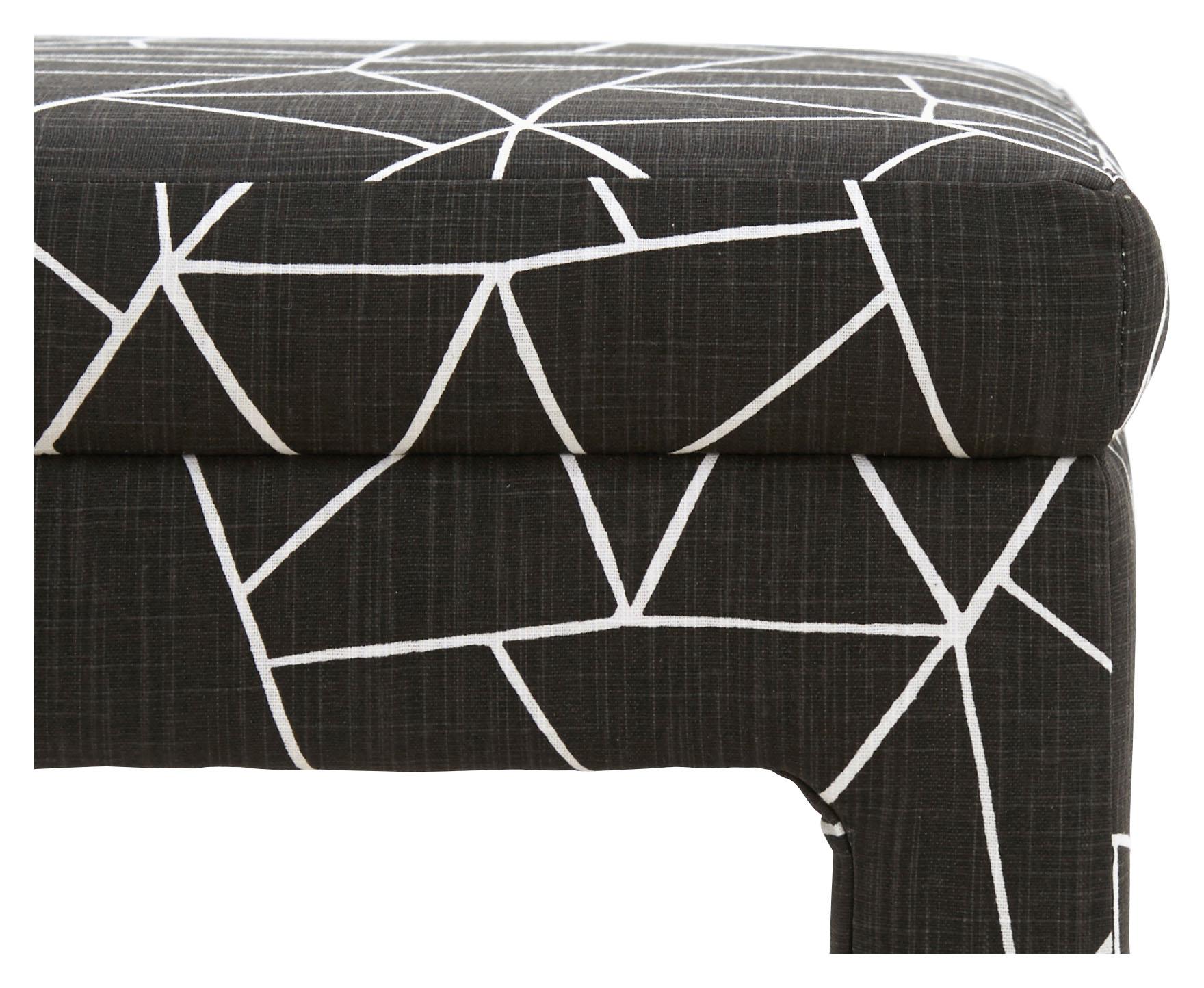 20th Century Geometric Print Parsons Style Ottoman