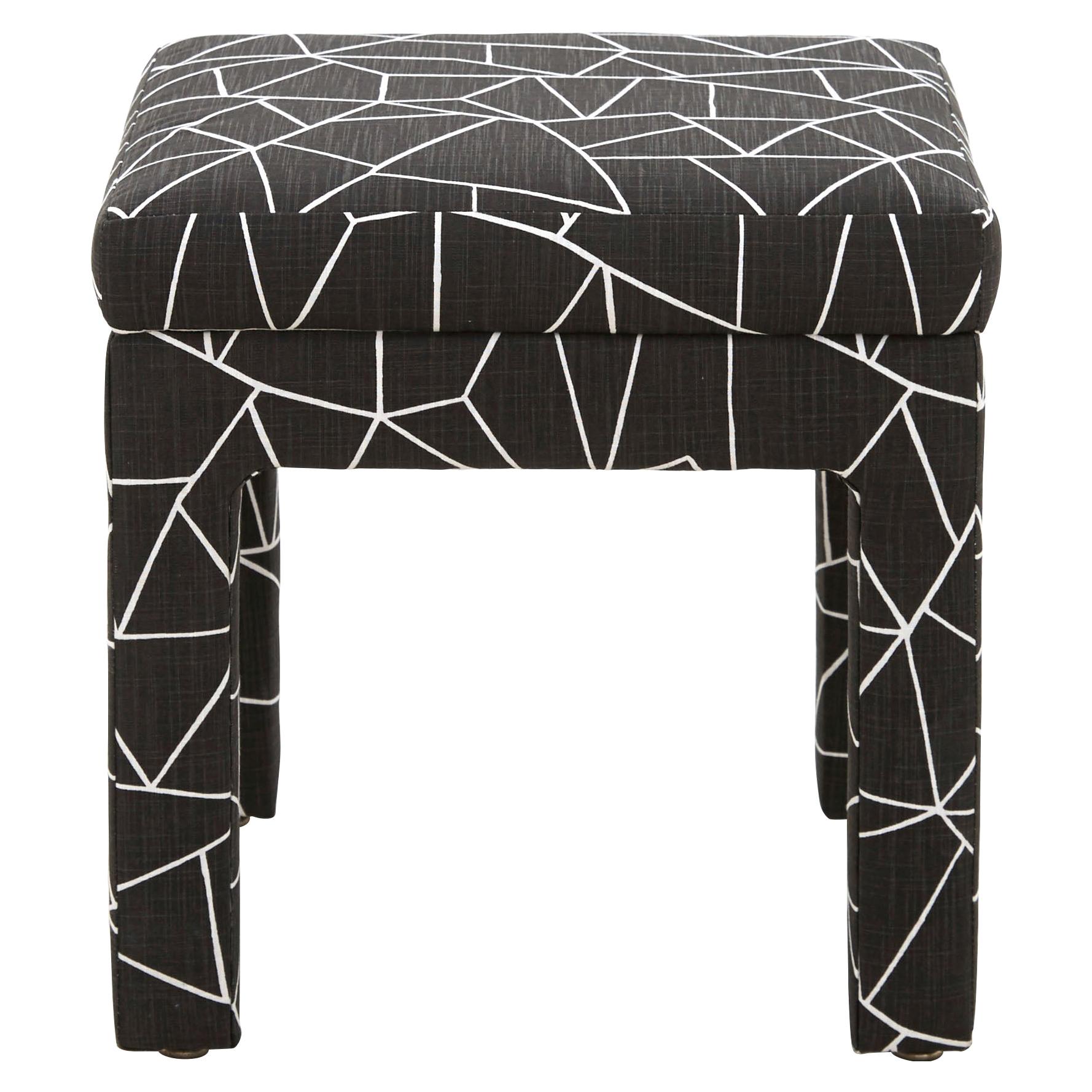 Geometric Print Parsons Style Ottoman