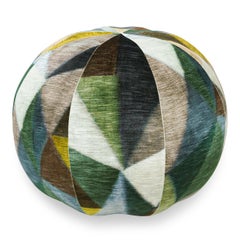 Geometric Printed Velvet Pouf