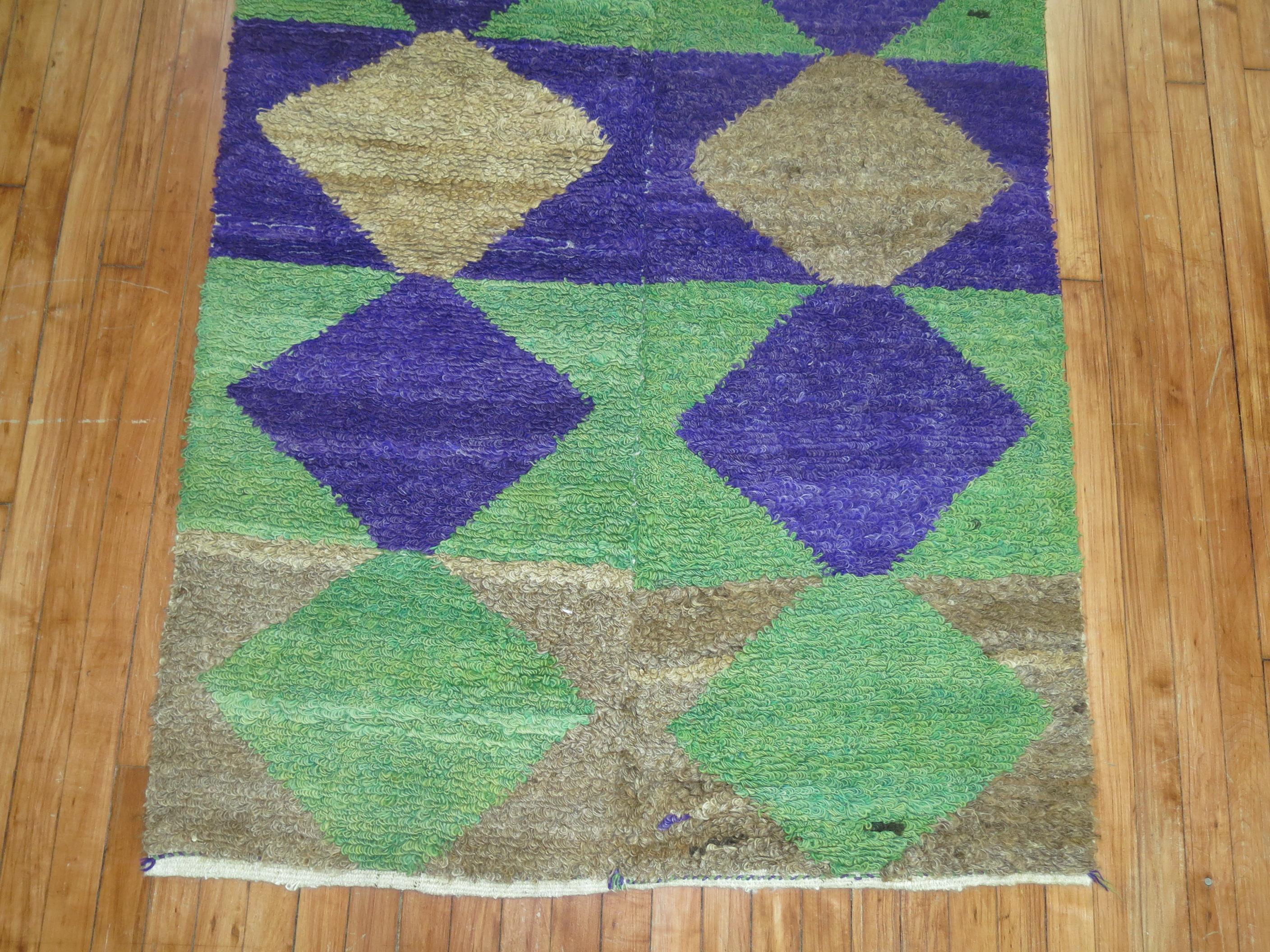 purple and green rug