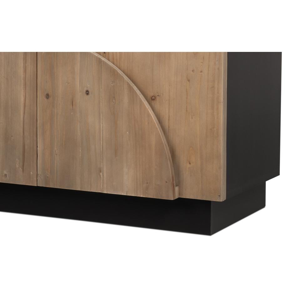 Geometric Reclaimed Pine Sideboard For Sale 3