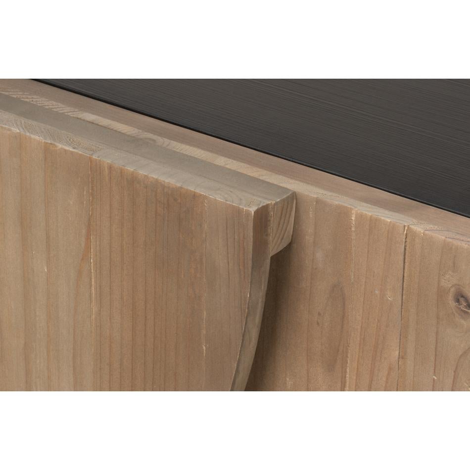 Contemporary Geometric Reclaimed Pine Sideboard For Sale