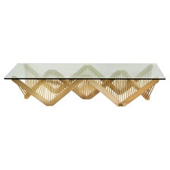 Geometric Rectangular Cocktail Table in Natural