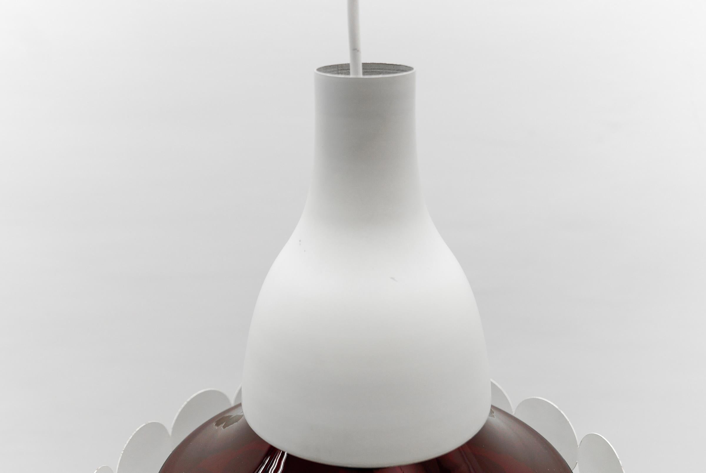 Lampada geometrica in vetro rosso di Doria Leuchten, Germania, anni '60 in vendita 6