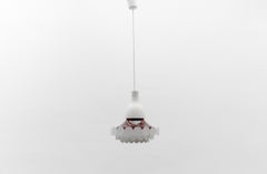 Geometric red glass lamp by Doria Leuchten, 1960s Germany