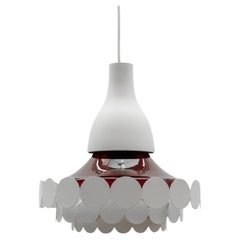 Geometric red glass lamp by Doria Leuchten, 1960s Germany