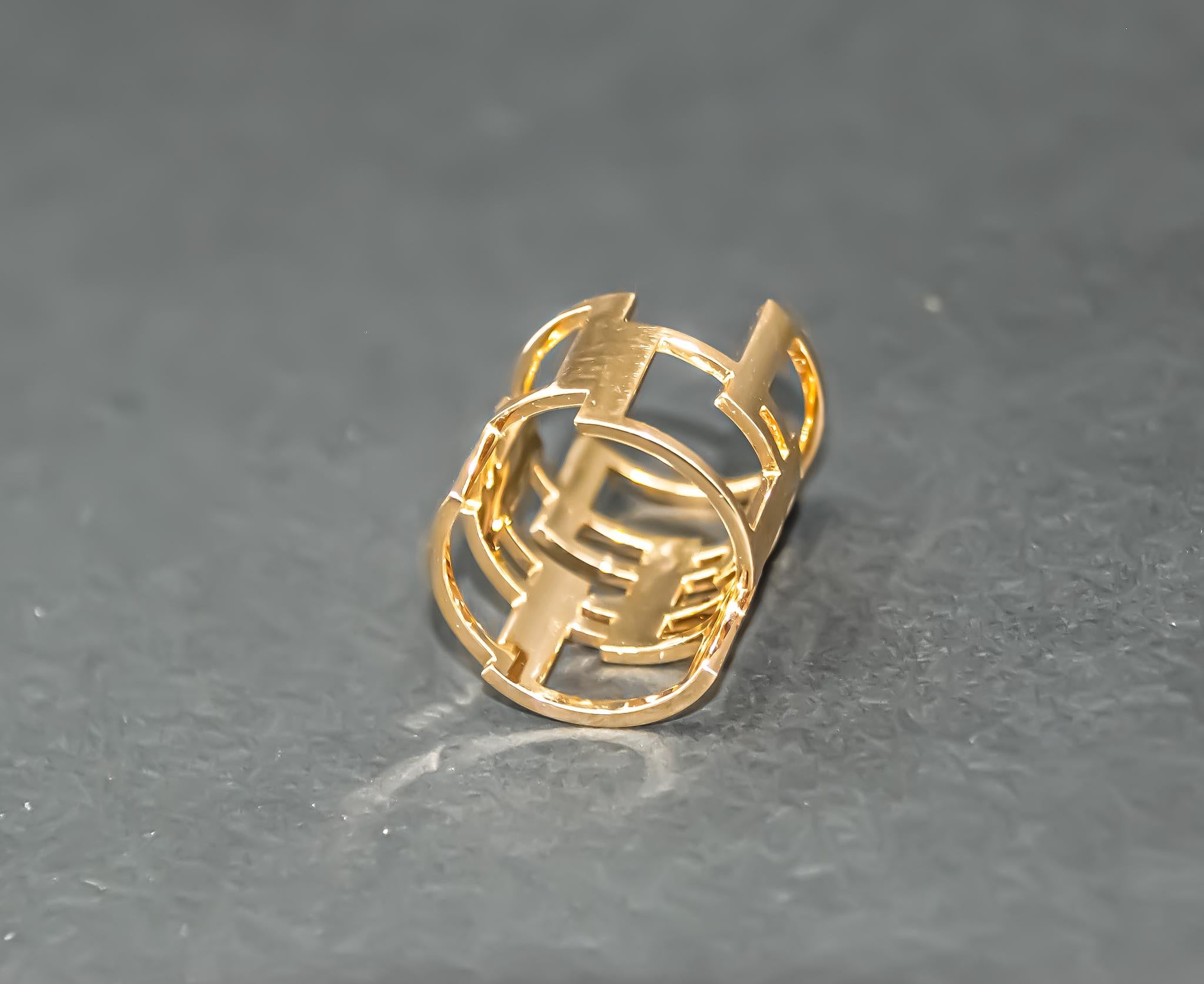 For Sale:  Geometric Ring in 18kt Gold by Mohamad Kamra 4