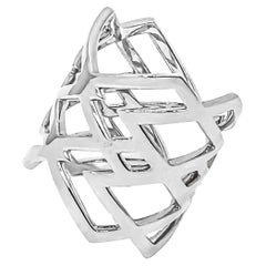 Geometric Ring in 18kt White Gold by Mohamad Kamra