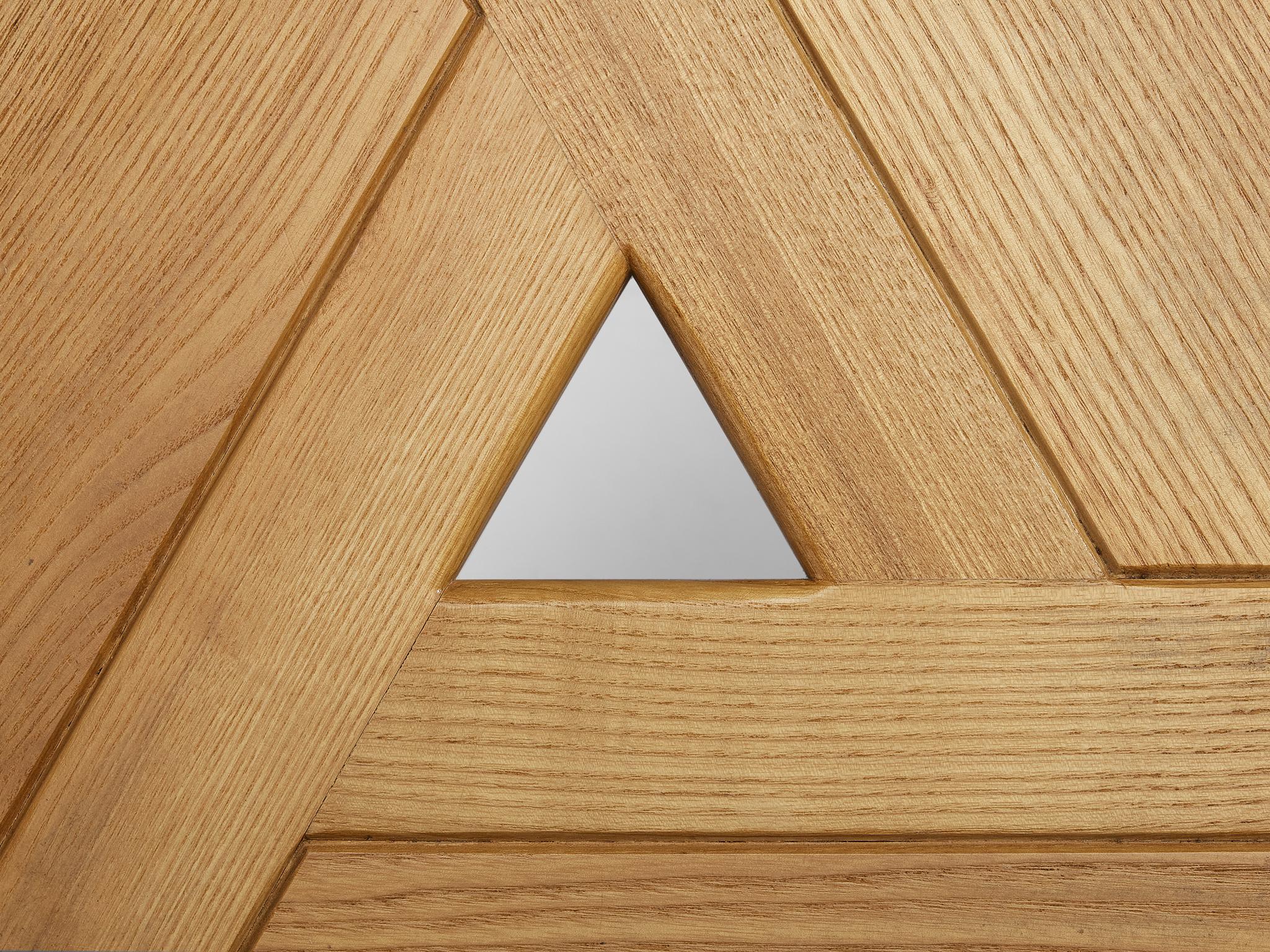 Geometric Round Stool in Solid Oak For Sale 2