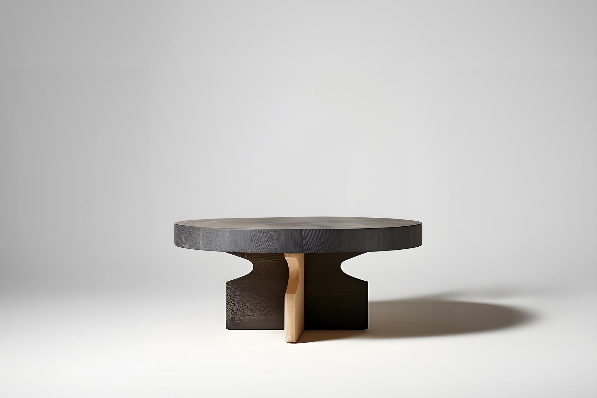 Geometric Round Top Fundamenta 65 Chic Design, Oak Finish by NONO

Sculptural coffee table made of solid wood with a natural water-based or black tinted finish. Due to the nature of the production process, each piece may vary in grain, texture,