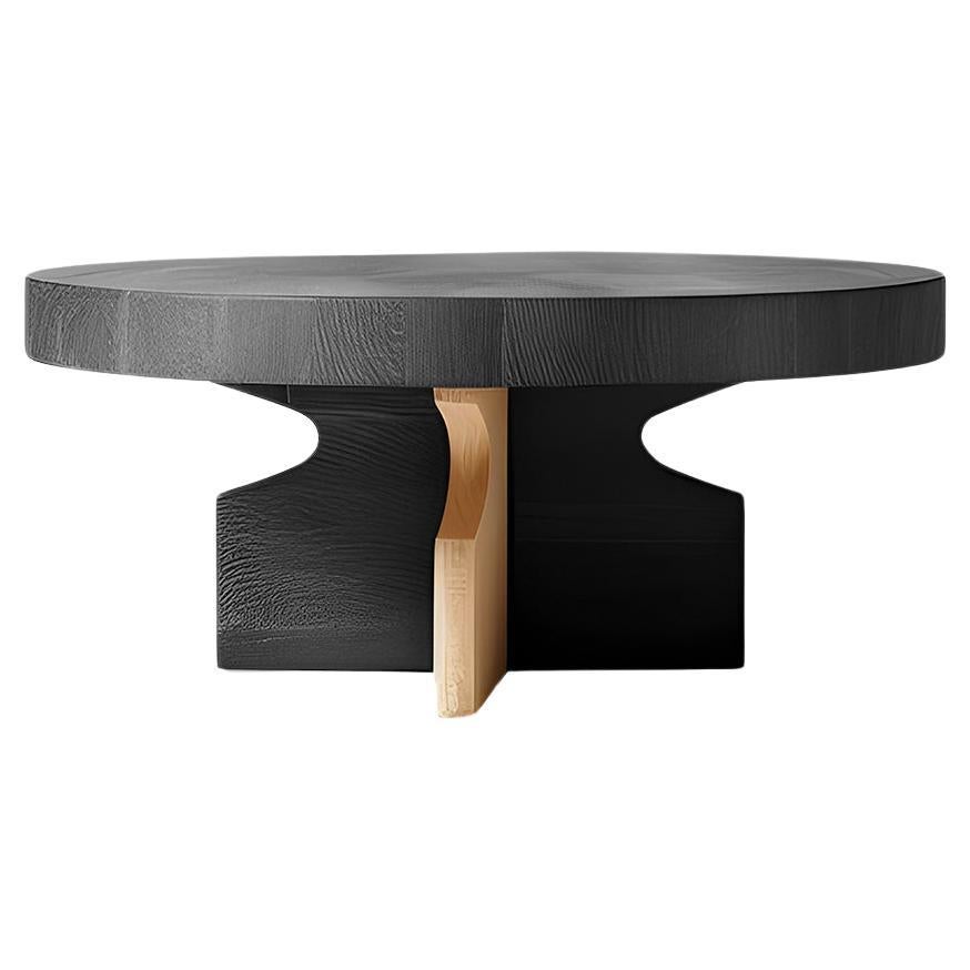 Geometric Round Top Fundamenta 65 Chic Design, Oak Finish by NONO For Sale