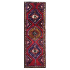 Geometrischer Läufer, burgunderroter Teppich, Teppich-Läufer, Wollteppich