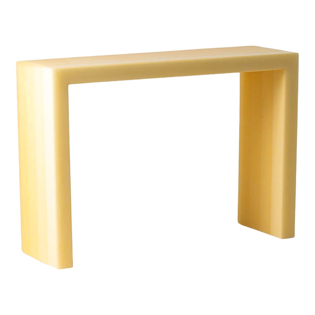 Geometric Scale Epoxy Resin Modern Console / Console Table in Yellow by Facture For Sale