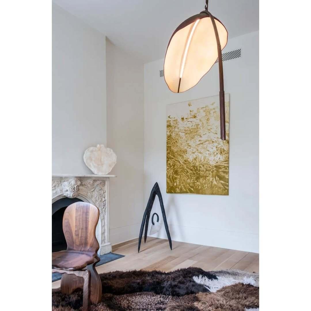 Lampada da terra scultorea con paralume geometrico, treppiede organico nero di Jérôme Pereira in vendita 3