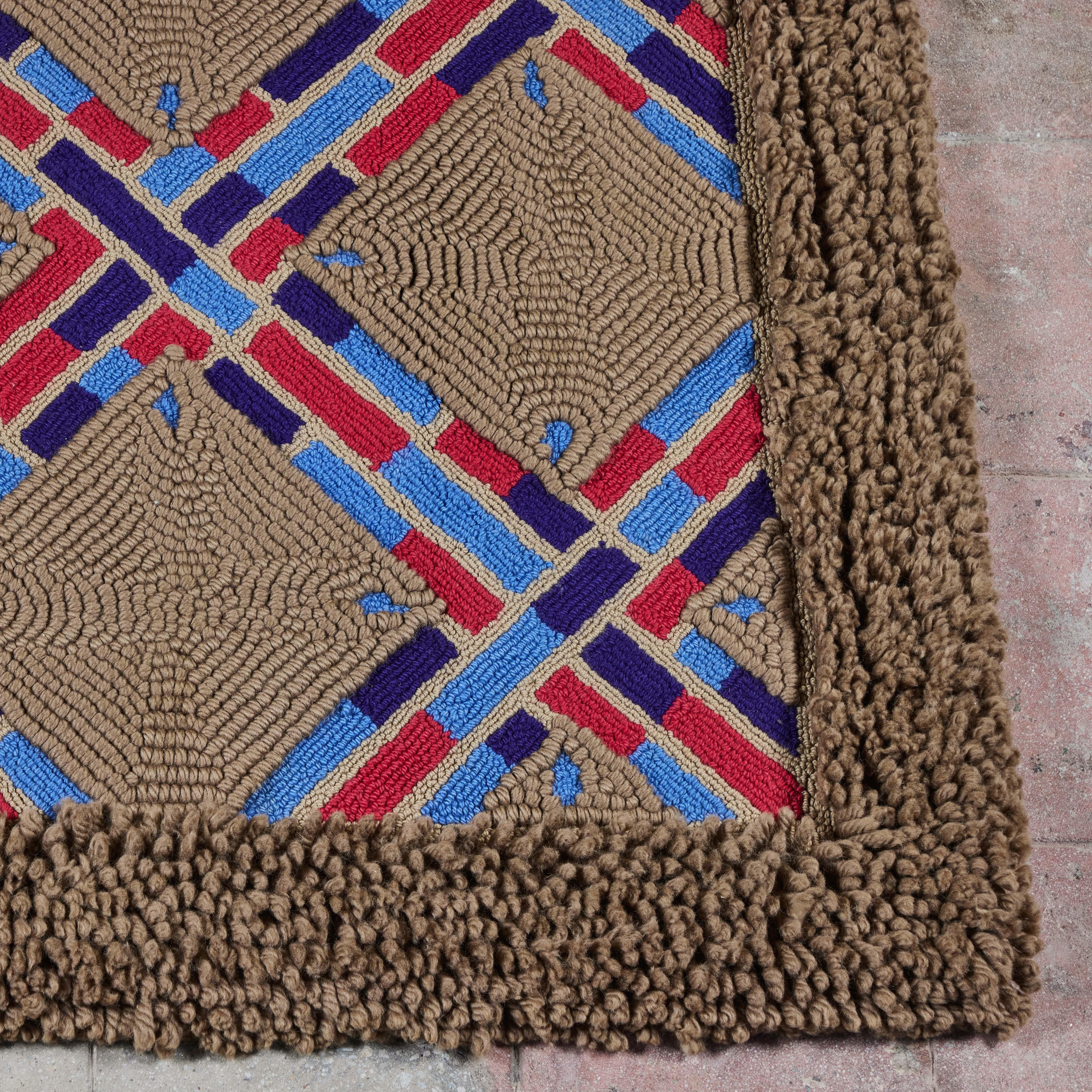 Geometric Shag Rug In Good Condition For Sale In Los Angeles, CA