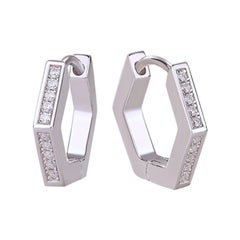 Geometric Shaped Earring For Women 925 Sterling Silver Moissanite Studs For Her.
