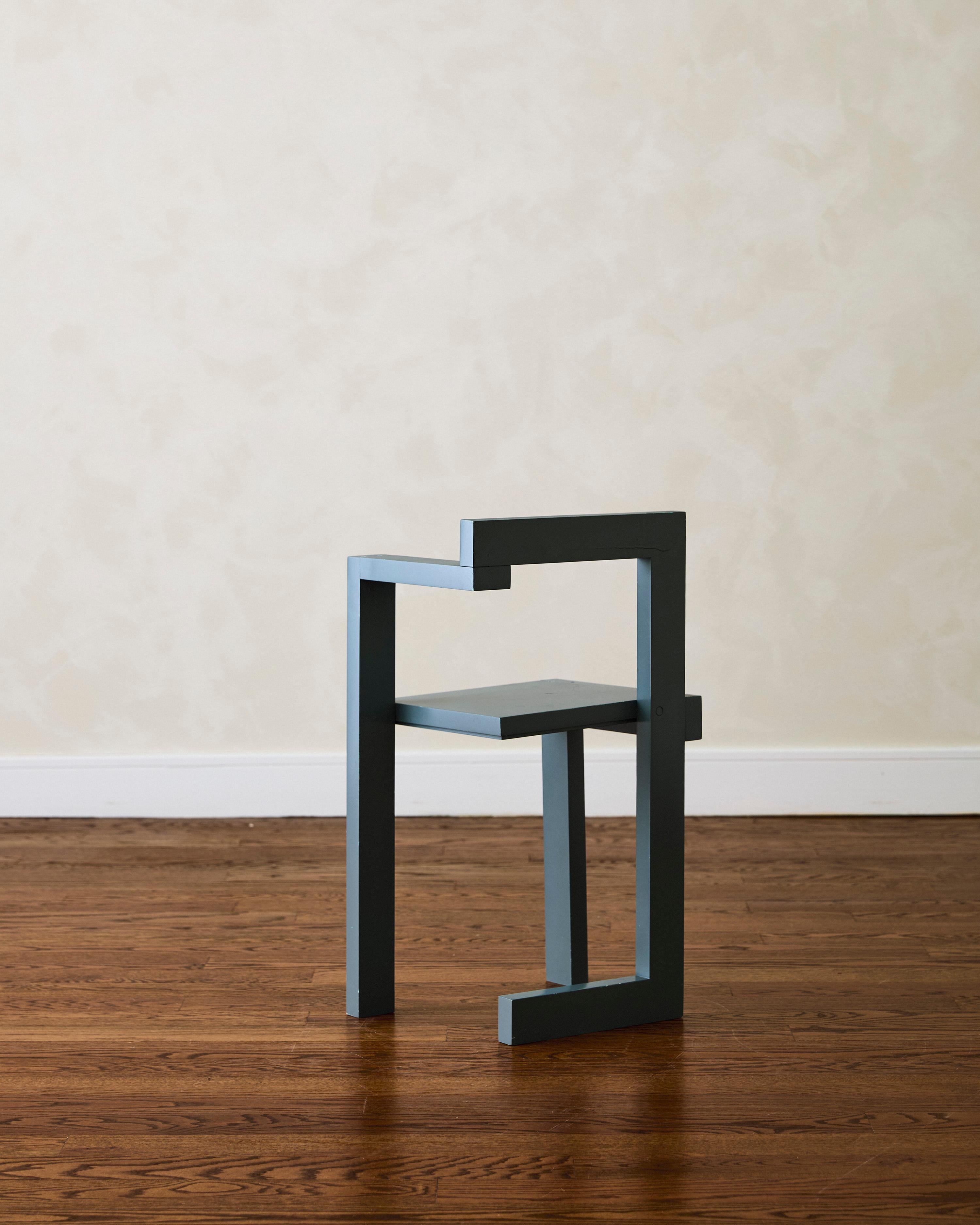 Mid-Century Modern Geometric Side Chair in the manner of Gerrit Rietveld