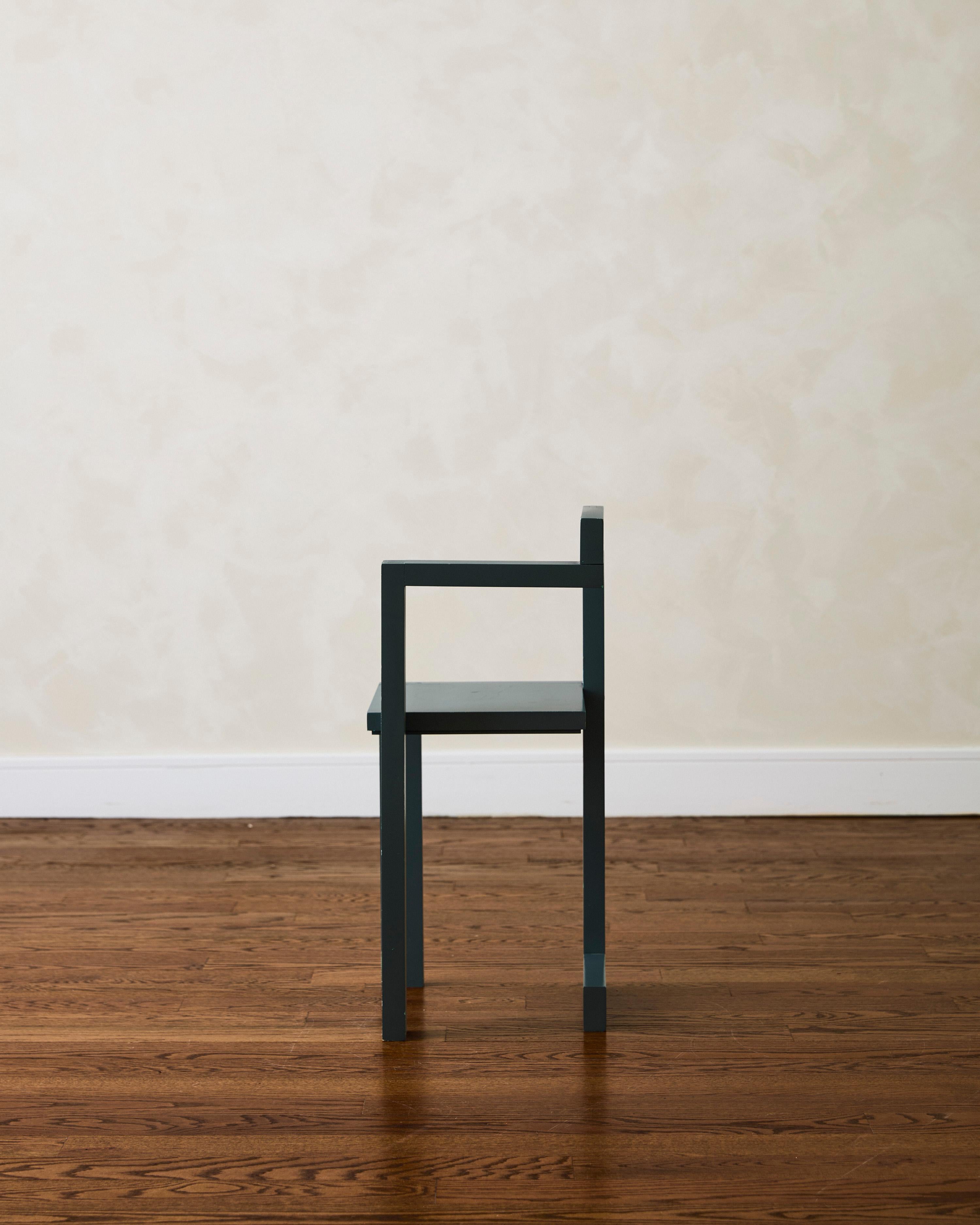Painted Geometric Side Chair in the manner of Gerrit Rietveld