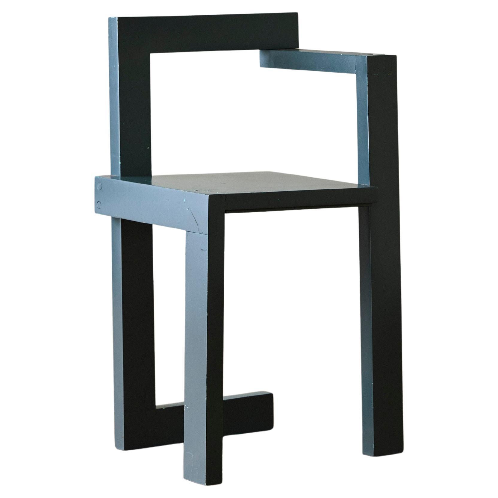 Sedia laterale geometrica alla maniera di Gerrit Rietveld in vendita