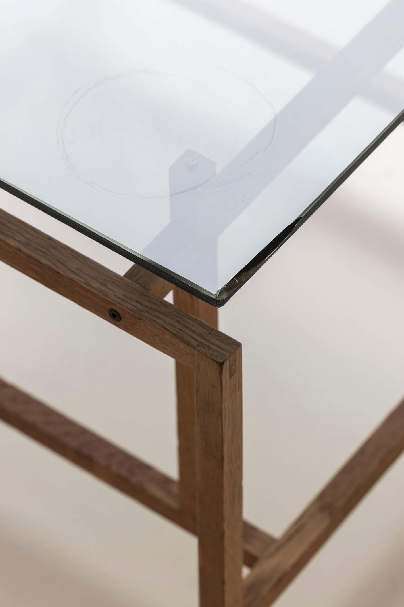 Glass Geometric side table by Henning Nørgaard for Komfort Møbler, DK 1970s. For Sale