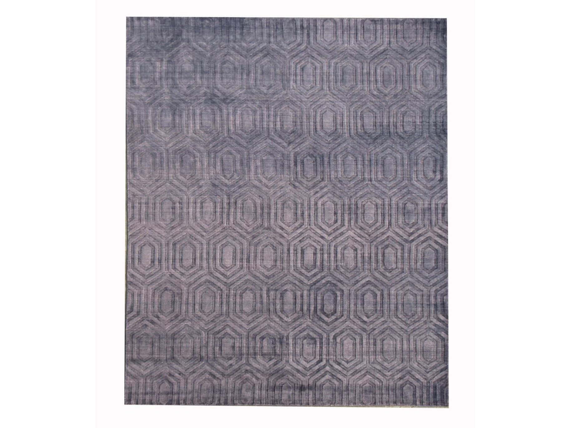 Tapis moderne géométrique en soie